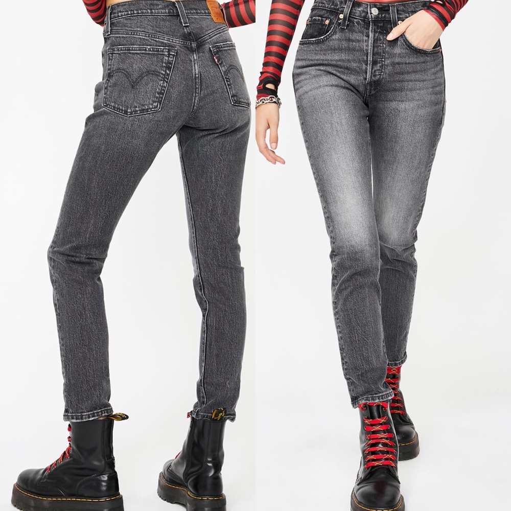 COAL BLACK LEVIS 501 SKINNY JEANS